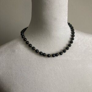 Elegant Black Beaded Necklace